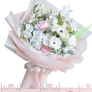 Acceptation des motifs de battements de cœur personnalisés, nouveau design, papier d'emballage pour fleurs en plastique imperméable, fournitures pour fleuristes - Product Image 5