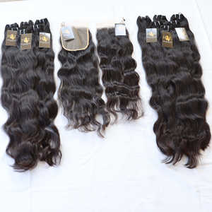 Cuerpo 5x5 prearrancado para pelucas con cierre de encaje suizo HD, cabello de templo crudo indio de onda profunda suelta para mujeres negras en África - Product Image 1