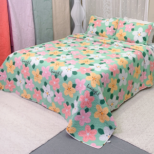 Parure de lit trois pièces universelle en coton pur double face, écologique, douce, sergé 300TC, imprimé végétal moderne, tailles Queen et King - Product Image 4