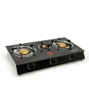 wholesale 3 Burners Stainless Glass table Gas Stove for cooking with Popular price