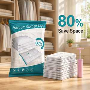 Protection Flexible sous vide compressé sacs de rangement joint peu encombrant maison literie voyage Transparent PE + PA emballage alimentaire - Product Image 1