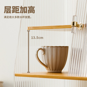 Acrylic desktop storage box, cup holder, <b>kitchen</b> tableware <b>rack</b>, water cup, tea set, and tableware storage cabinet - Product Image 4