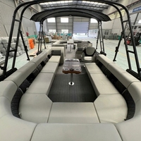 Bateau Ponton de Luxe Confortable et Durable pour la Pêche Sportive, les Excursions et les Rassemblements – Grande Capacité