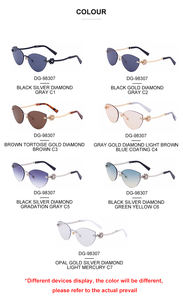 Модные модные дизайнерские солнцезащитные очки KAJILA с индивидуальным логотипом, бескаркасные солнцезащитные очки с кошачьим глазом, с бриллиантами UV400 оттенков - Product Image 5