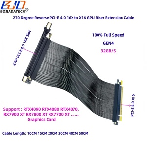 Kabel Ekstensi Riser GPU Kartu Grafis <span class=keywords><strong>PCIe</strong></span> X16 ke PCI-E 4.0 16X 270 Derajat Grosir 20CM 30CM 40CM 50CM untuk RTX4090 RX7900 - Product Image 2