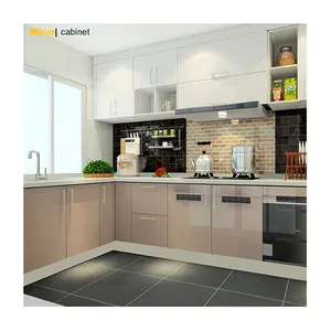 Fabrika fiyat komple Modern tasarımlar PVC/lake mutfak ada mobilya Cocina beyaz Shaker modüler mutfak dolabı