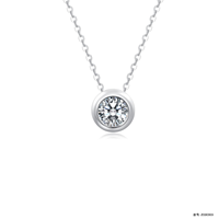 Collier Pendentif Minimaliste Personnalisé en Or Jaune/Blanc/Rose 18 carats avec Breloque Bulle, Diamant de Laboratoire Taille Brillant Certifié IGI pour Femme