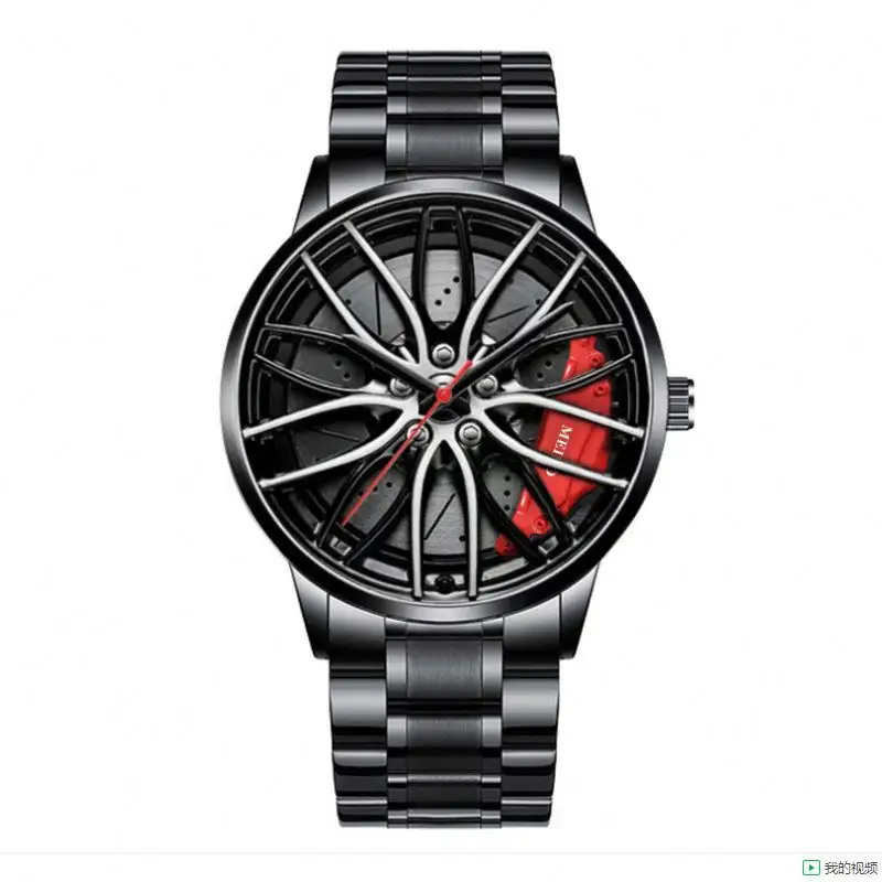 Nieuwe Beweging Heren Horloge Wheel Polshorloge Hot Fashion Glaslegering Armband Gesp Mannelijk Rond Vrijetijdswijzer Quartz Horloge