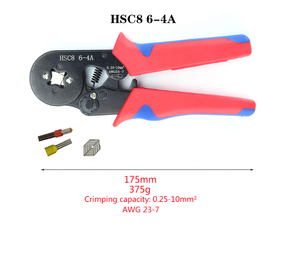 Outils <span class=keywords><strong>de</strong></span> sertissage <span class=keywords><strong>de</strong></span> bornes tubulaires HSC8 6-4A, pinces industrielles en acier <span class=keywords><strong>de</strong></span> qualité industrielle, 0,08-10 mm², 28-7 AWG, bornes électriques <span class=keywords><strong>de</strong></span> haute <span class=keywords><strong>précision</strong></span> - Product Image 2