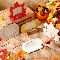 Cadre photo DIY en bois en forme de citrouille, style minimaliste moderne, pour Halloween et Thanksgiving, ornement créatif à graffiter, pour la maison, importé de Chine