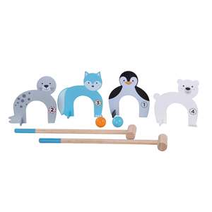 Juego de <span class=keywords><strong>croquet</strong></span> de madera Juego clásico al aire libre para diversión familiar Juego de minigolf para niños - Product Image 2
