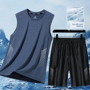 Ensemble de sport d'été léger et décontracté pour jeune garçon, séchage rapide, idéal pour le basketball, la gym et la course à pied, avec cordon de serrage - Product Image 4