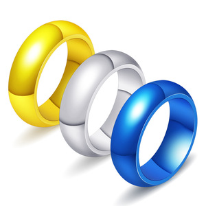 Bague en acier inoxydable 6 mm, couleur bleu, argent, or, bijoux géométriques simples et tendance, cadeau, vente en gros - Product Image 1