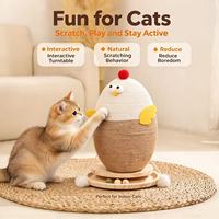 Tiang Garuk Kucing Ayam dari Kayu Solid Modern dengan Sisal, Mainan Panjat Berputar 40cm untuk Hewan Peliharaan di Dalam Ruangan
