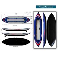PF OEM kayak gonflable personnalisé kayak à pédales pour 2 personnes kayak de pêche en mer canoë à vendre