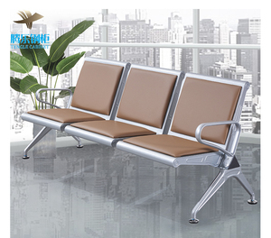ม้านั่งรอโลหะสามที่นั่งแบบปรับแต่งได้ม้านั่งสนามบินโรงแรมห้างสรรพสินค้าโรงเรียนใช้กลางแจ้ง - Product Image 2
