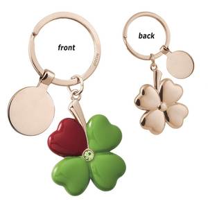 Porte-clés Ros Green Quadrifoglio, mousqueton promotionnel élégant pour voitures et clés - Product Image 1