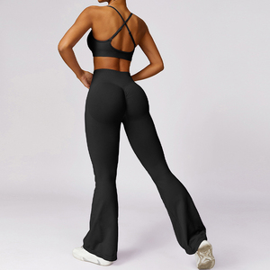 Traje de Yoga sin costuras Pantalones acampanados de cadera informal Sujetador <span class=keywords><strong>Crop</strong></span> <span class=keywords><strong>Top</strong></span> <span class=keywords><strong>Mujer</strong></span> <span class=keywords><strong>Fitness</strong></span> Set Ropa <span class=keywords><strong>Mujer</strong></span> Conjuntos Ropa <span class=keywords><strong>Mujer</strong></span> - Product Image 6