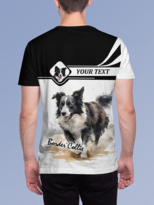 <span class=keywords><strong>T</strong></span>-shirt de sublimation MARKAKRALI personnalisable avec votre nom, texte et motif <span class=keywords><strong>Border</strong></span> <span class=keywords><strong>Collie</strong></span> aquarelle pour un style unique - Product Image 2