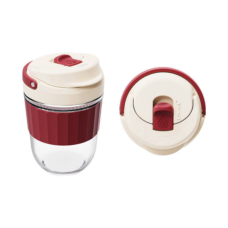 Tazza da Viaggio in Vetro per Caffè con Motivo Brownie Cake