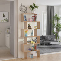 Étagère Modulaire Trapézoïdale en Bois de Style Contemporain, Multi-niveaux, pour Rangement et Présentation dans le Salon – Meilleure Vente