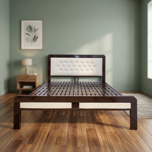 High Quality Brown Iron Box Spring <b>Bed</b> Frame Powder-Coated <b>Wood</b>-Like Design <b>Single</b> Double Size Home Bedroom Furniture - Product Image 3