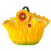 Panier en céramique portatif Tournesol, style américain créatif, décoration d'intérieur, ornement pour table à thé et table à manger, porte-baguettes