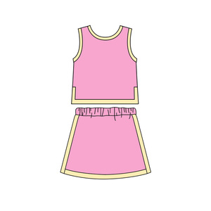 Conjuntos de Ropa de Verano para Bebés Niñas, Camiseta sin Mangas y Falda Corta de Algodón de Color Sólido Personalizados, Ropa al por Mayor para Hermanas, Ropa de Boutique de Moda Infantil - Product Image 6