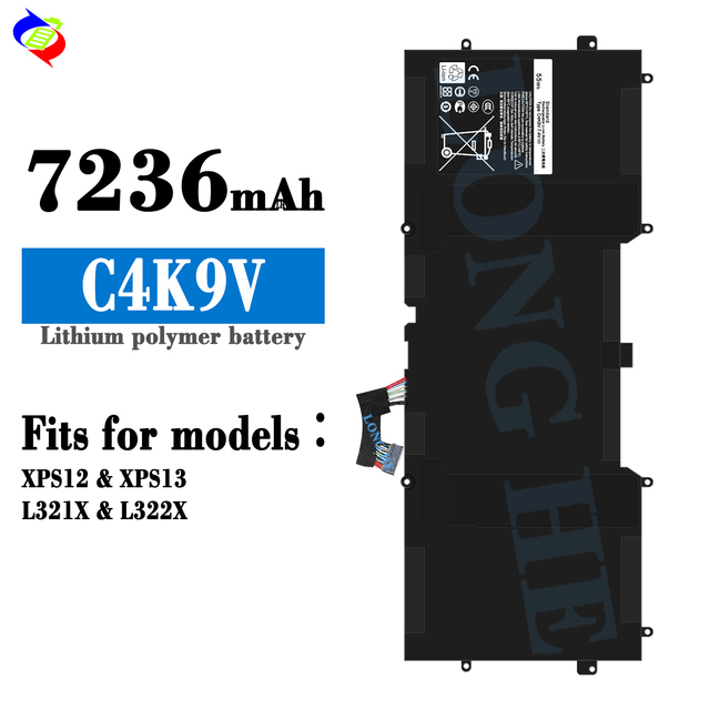 Original Li-ion C4K9V Laptop Battery for Dell VXPS12/XPS13/L321X/L322X 7.4V 55Wh