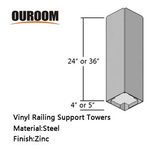 4x4 inch hoặc 5x5 inch Heavy Duty thép Vinyl hàng rào bài Neo hàng rào bài cơ sở chân đế - Product Image 5