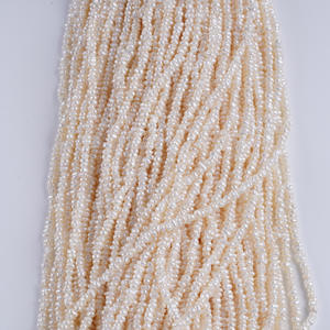 Perles d'eau douce naturelles de Zhuji, 3-4 mm, blanches, rondes, forme de pomme de terre, en vrac, semi-finies, pour collier et bracelet DIY - Product Image 3