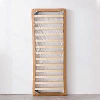 Cadre de lit pliable rembourré, base de support en métal robuste avec lattes en bois standard