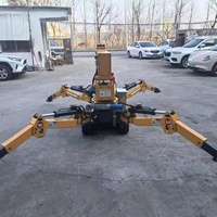 Mini-grue araignée de 1,2 tonne à vendre |   Mini-grue sur chenilles à moteur essence Honda, grue araignée compacte sur chenilles, prix d'usine