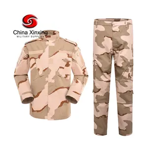 Açık havada eğitim için XINXING özel fabrika Woodland Camo kamuflaj ACU taktik üniforma pantolon