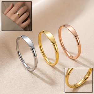 <span class=keywords><strong>2022</strong></span> nuovissimo anello con barra d'identità in acciaio inossidabile da donna Yiwu Aceon personalizzato con fascia minima filo rosa oro martellato - Product Image 1