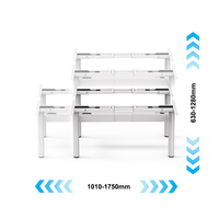 Cadre de bureau électrique à quatre pieds 4DF3, table à hauteur réglable avec 4 moteurs et plateau pour câbles pour 2 personnes