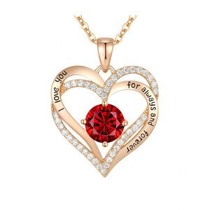 Collana con Catena a Cuore in Ottone, Placcatura in Oro Rosa, Incisione Laser Profonda su Acciaio, Prezzo di Fabbrica Diretto per Grossisti - Product Image 1