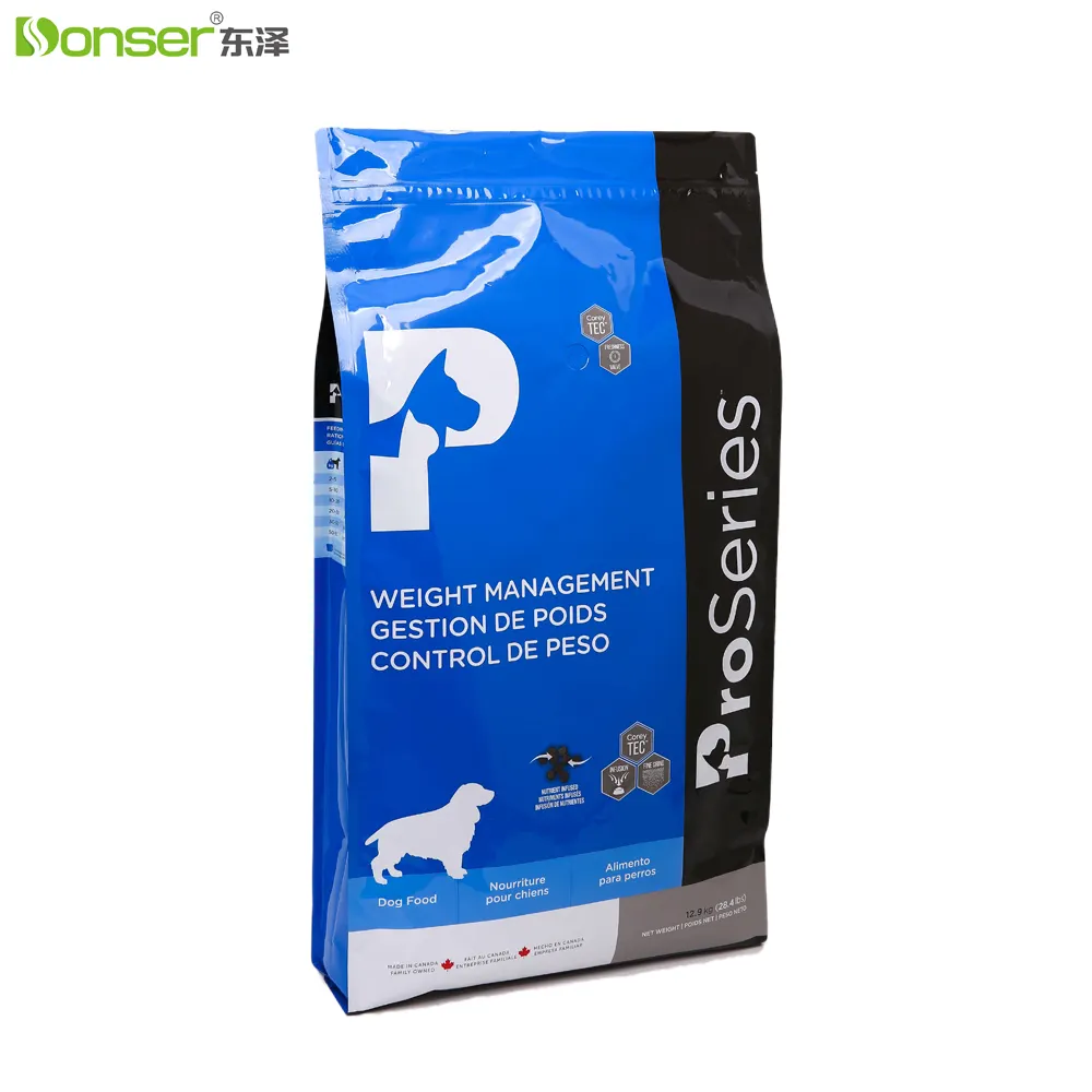 Köpek maması ambalaj fabrika OEM büyük 28.4lbs kurutulmuş Pet gıda geri dönüşüm PE plastik ambalaj dik duran torbalar vana ile kedi maması