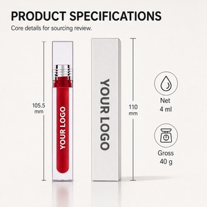 Private Label Vegan Long Lasting <b>Liquid</b> Lip Gloss Moisturizing Lip Glaze Oil Lip Balm 6ml PP Clear Tube Custom Logo Makeup - Product Image 3