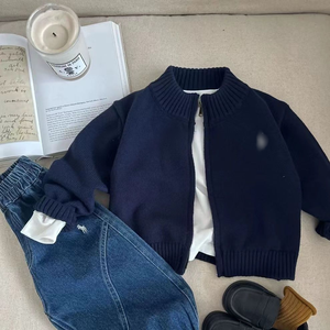 Nouveau Pull <span class=keywords><strong>d</strong></span>'<span class=keywords><strong>Hiver</strong></span> Rayé <span class=keywords><strong>pour</strong></span> Enfants 2024, Cardigan <span class=keywords><strong>d</strong></span>'Automne Unicolore <span class=keywords><strong>pour</strong></span> Filles et Garçons - Product Image 1