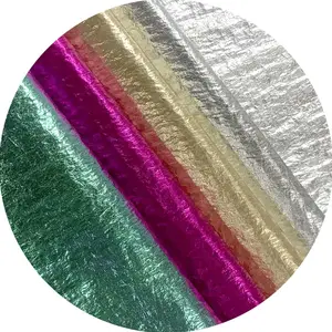High-grade Crystal Silk Satin Dress Fabric Liquid Reflective