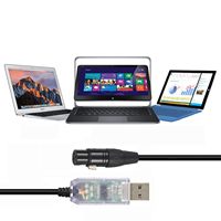Feanteek USB DMX câble RS485 adaptateur convertisseur 3PIN XLR femelle DMX512 Interface Freestyler logiciel PC contrôle gradateur FT232RL