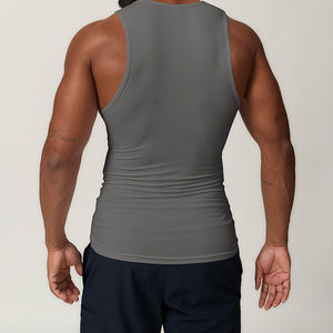 Vente en gros Débardeurs d'entraînement personnalisés pour hommes Vêtements de sport de fitness Baselayer Outwork Gilet côtelé sans manches Singulet pour hommes Stringers - Product Image 5