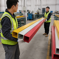Tube carré en fibre de verre FRP/GRP résistant à la corrosion, section composite extrudée, support de toiture
