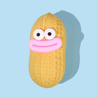 Jouet Squishy Cacahuète Réaliste à Remontée Lente, Anti-Stress, Visage Expressif, Balle de Décompression en Caoutchouc, Vente en Gros