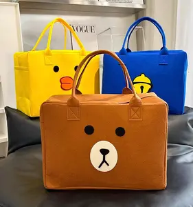 Nuova borsa di feltro cartone animato carino borsa da viaggio da viaggio ad alta capacità borsa da viaggio