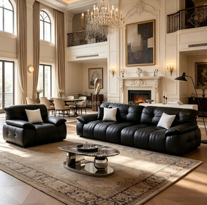 Sofás Modernos Extra Grandes de Cuero Genuino para Sala de Estar, Sofá Cama, Sofá Nube de Lujo, Sofá Seccional con Posiciones <span class=keywords><strong>Tantra</strong></span>, Villa - Product Image 5