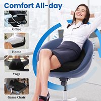Coussin de siège en mousse à mémoire de forme ergonomique extra épais, amovible, lavable, personnalisable pour chaise de bureau, voiture, avion, voyage