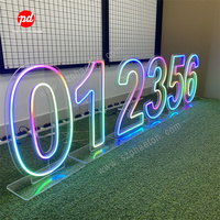 Fournitures pour fête de 21e anniversaire, 21 chiffres néon, lettres néon lumineuses à LED pour décorations de fête d'anniversaire