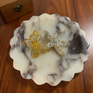 Bandeja de Almacenamiento de Joyas Multifuncional de Mármol Nórdico de Lujo con Diseño Personalizable para Decoración del Hogar - Product Image 3